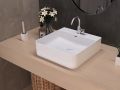 Washbasin, 420 x 420 mm, in white ceramic - EUME