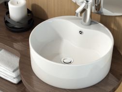 Washbasin, Ø 410 mm, in white ceramic - ROUND 41
