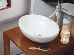 washbasin, 410 x 330 mm, in white ceramic - OVAL