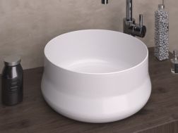 Washbasin, Ø 400 mm, in white ceramic - GENIL