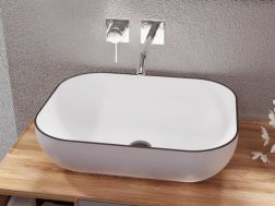Washbasin, 510 x 405 mm, in white ceramic - BEIRA