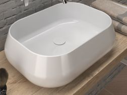 Washbasin, 560 x 420 mm, in white ceramic - ESCA