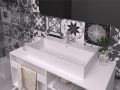 Washbasin, 750 x 420 mm, in white ceramic - GEMINI