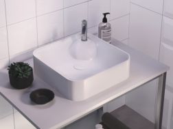 Washbasin, 425 x 425 mm, in white ceramic - YELTES