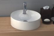 Washbasin, Ø 430 mm, in white ceramic - TERA