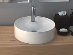 Washbasin, Ø 430 mm, in white ceramic - TERA