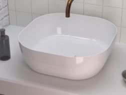 Washbasin, 425 x 425 mm, in fine white ceramic - OBI