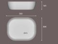Washbasin, 500 x 395 mm, in fine white ceramic - AMUR