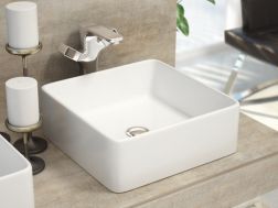 Washbasin, 365 x 365 mm, in fine white ceramic - ANIBUS