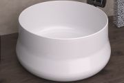 Washbasin Ø 400 mm, in fine white ceramic - GENIL