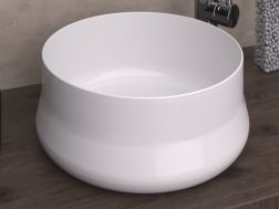Washbasin Ø 400 mm, in fine white ceramic - GENIL