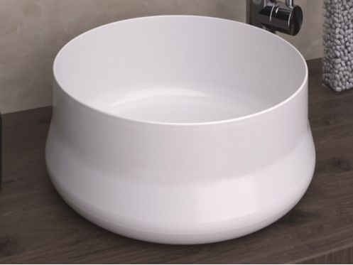 Washbasin � 400 mm, in fine white ceramic - GENIL