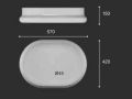 Washbasin, 570 x 420 mm, in fine white ceramic - CINCA