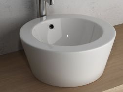 Washbasin, Ø 460 mm, in white ceramic - MENFIS
