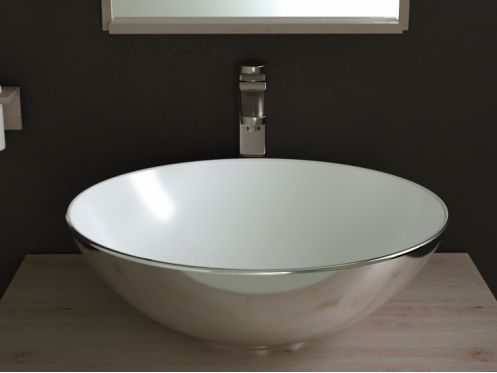 Washbasin � 400 mm, in decorated ceramic - BOL BICOLOR