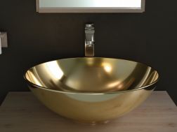 Washbasin Ø 400 mm, in decorated ceramic - BOL GOLD