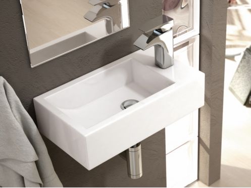 Hand wash basin, 255 x 455 mm, ceramic, suspended - PICOLO R.