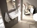 Rectangular hand basin, 50x26 cm, tap on the right
