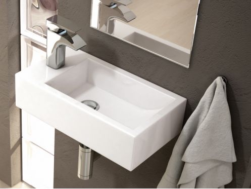 Hand wash basin, 255 x 455 mm, ceramic, suspended - PICOLO I.