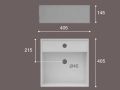 Washbasin 410 x 410 mm, ceramic, wall-hung - LIBRA BLACK