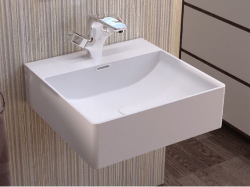 Washbasin 420 x 420 mm, ceramic, wall-hung - EUME