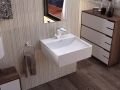 Washbasin 420 x 420 mm, ceramic, wall-hung - EUME