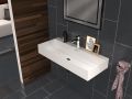 Washbasin 750 x 420 mm, ceramic, wall-hung - GEMINI