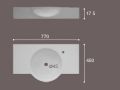 Washbasin 710 x 430 mm, ceramic, wall-hung - BEMUS
