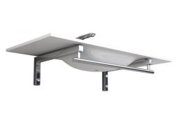 Mounting bracket, for wall-hung washbasin, with towel rail - HUESCA