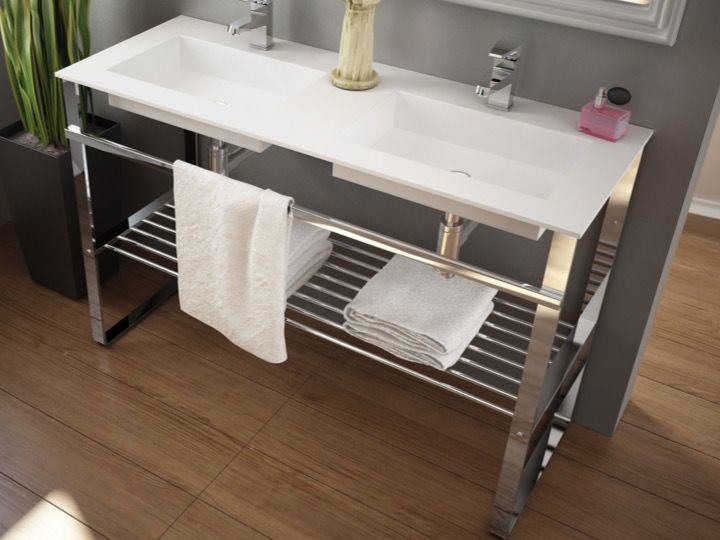 Mounting Bracket On Foot For Vanity Top With Towel Rail Sevilla