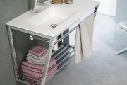 Mounting bracket, suspended, for vanity top, with towel rail - TOLEDO