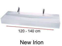 Design double washbasin, in Solid-Surface mineral resin - NEW IRION