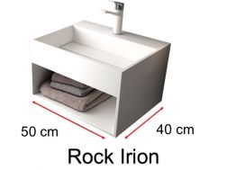 Channel washbasin, in Solid Surface mineral resin IRION® - ROCK IRION
