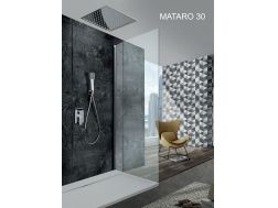 Built-in shower, built-in mixer and ceiling light 30 x 30 cm, rain effect - MATARO 30