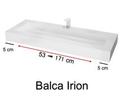 Washbasin top, 50 x 120 cm, in Solid-Surface - BALCA IRION