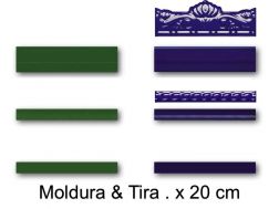 Moldura and Tira 20 cm - wall tile, in the Oriental style.