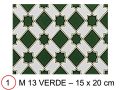 M 13 VERDE 15x20 cm - wall tile, in the Oriental style.