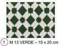 M 13 VERDE 15x20 cm - wall tile, in the Oriental style.