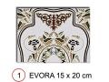 EVORA MARRON 15x20 cm - wall tile, in the Oriental style.