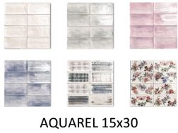 AQUAREL 15x30 cm - wall tiles, inspired by faded shades with a brushstroke.