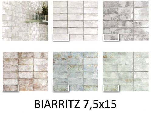 BIARRITZ 7,5x15 cm - wall tile, Andalusian style.