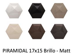 PIRAMIDAL 17x15 - Wall tile, Hexagonal, 3D relief