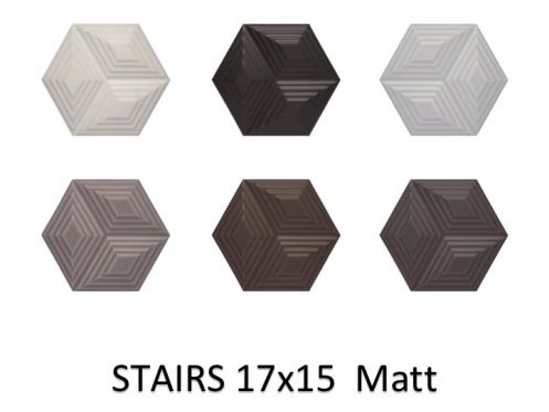 STAIRS 17x15 - Wall tile, Hexagonal, 3D relief