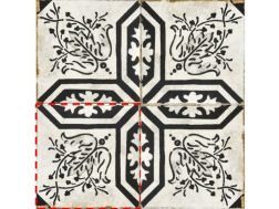 ELMA 15x15 cm - Floor tiles, traditional black and white patterns