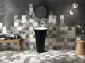 EMILIA 15x15 cm - Floor tiles, traditional black and white patterns