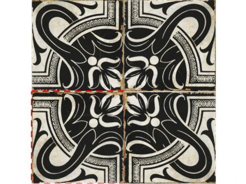 EMILIA 15x15 cm - Floor tiles, traditional black and white patterns