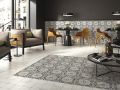 ENZA 15x15 cm - Floor tiles, traditional black and white patterns