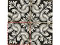 ENZA 15x15 cm - Floor tiles, traditional black and white patterns