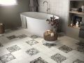 LUCCA 15x15 cm - Floor tiles, traditional black and white patterns