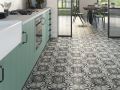ORNELLA 15x15 cm - Floor tiles, traditional black and white patterns